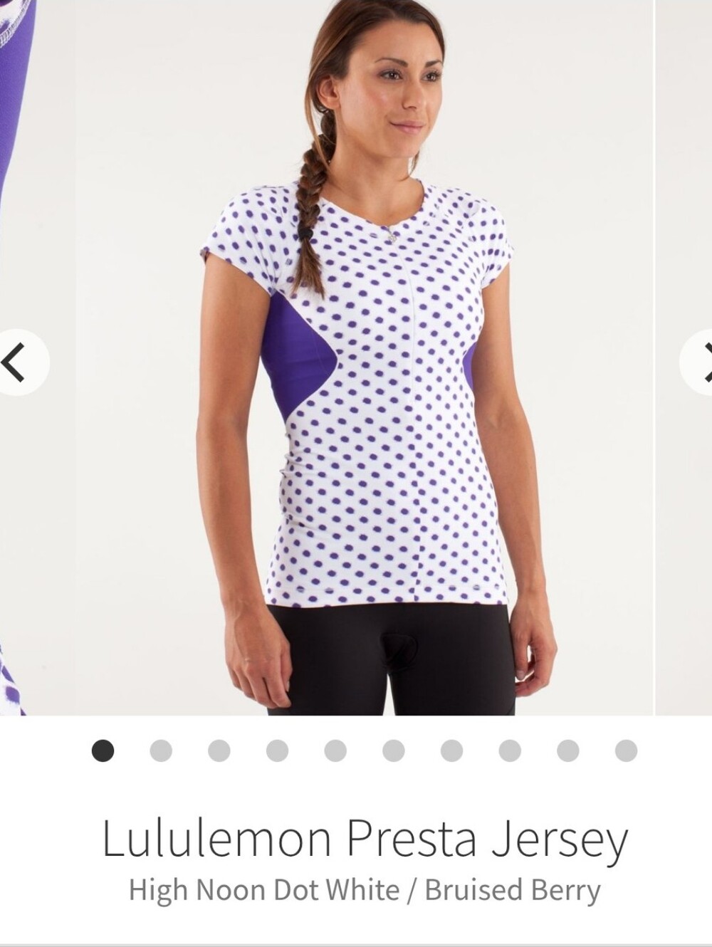 Lululemon Presta Jersey Sz 6 White/Purple